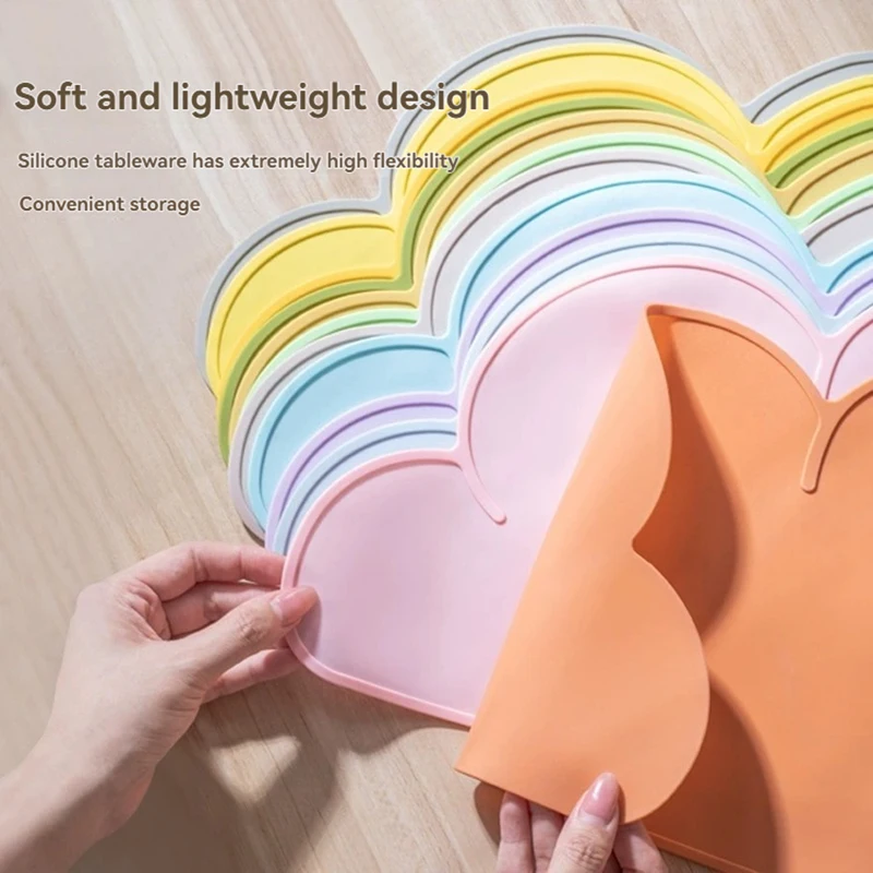 1pc Cloud Shape Pet Feeding Mat, Silicone Dog Cat Placemat, Waterproof Non-Slip, Easy to Clean, Pet Bowl Pad for Food & Water