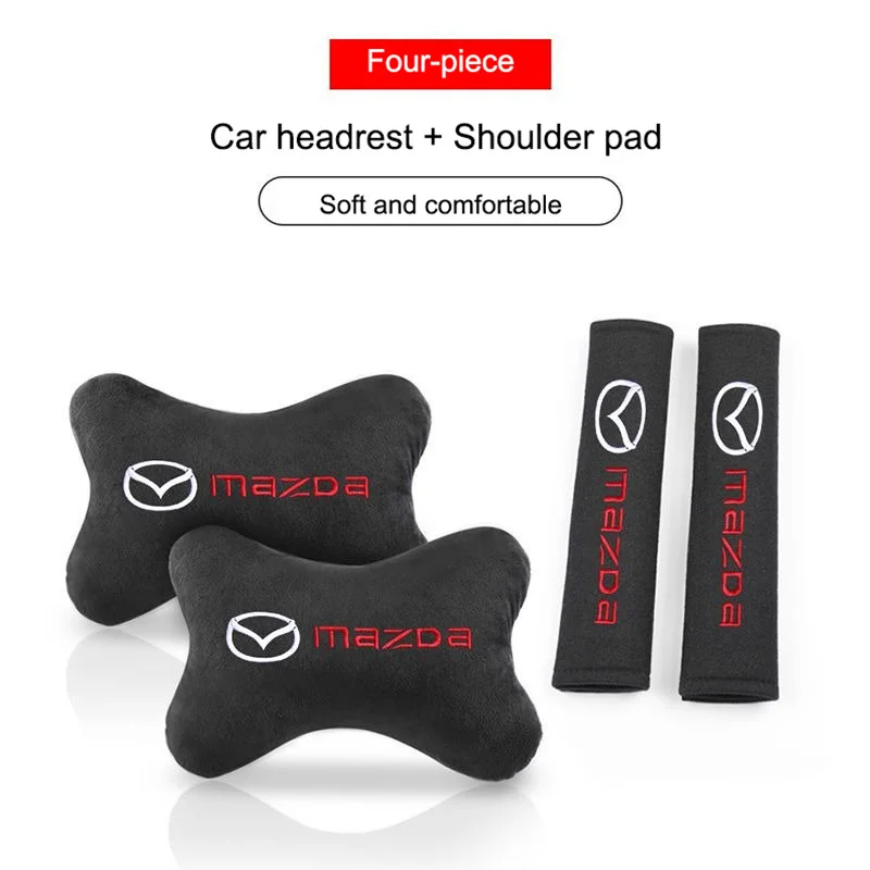 Car Headrest Neck Pillow Seat Belt Shoulder Pads Fit For Mazda 3 CX5 6 BK GH 2 CX3 CX30 MX5 5 CX7 CX9 RX8 MX3 MS MP Accessories