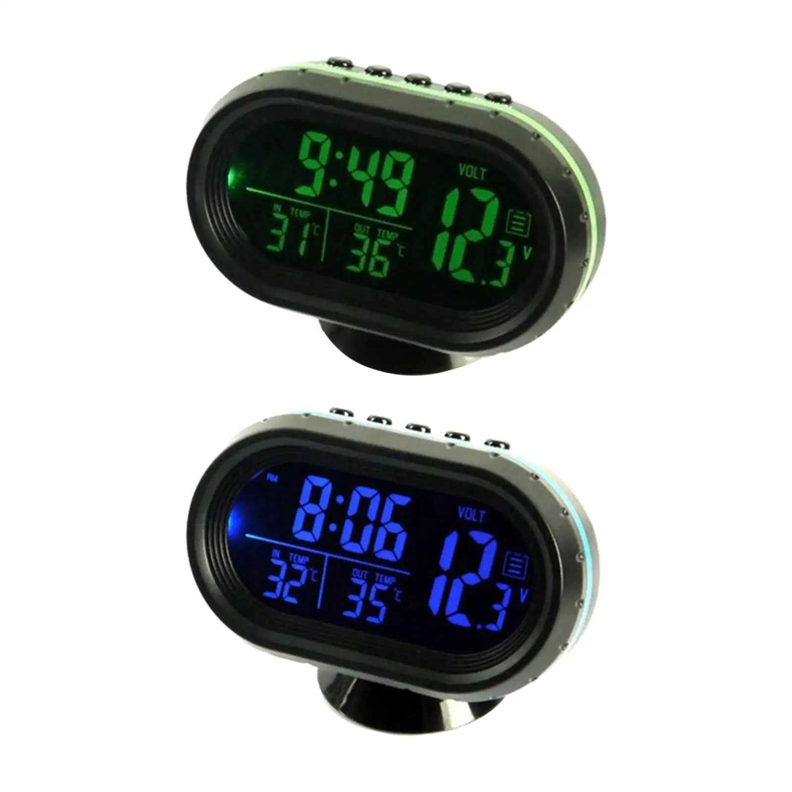 Car Digital Thermometer Clock Voltmeter Alarm Monitor Digital Clock 12V