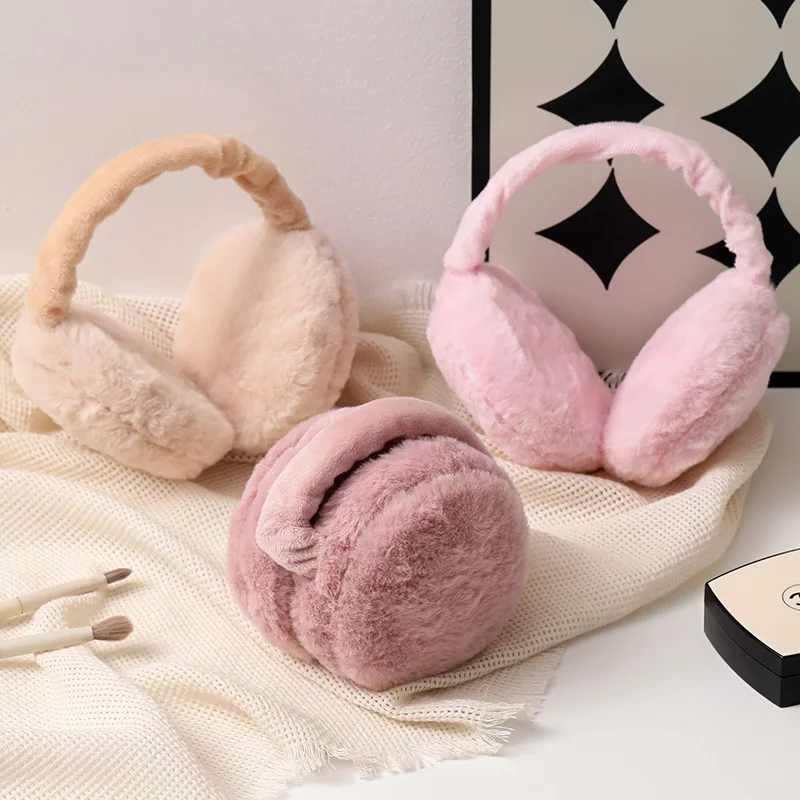 1/2/3/4pcs Fashion Earmuffs Outdoor Cold Protection Women Men Faux Fur Ear-Muffs Foldable Earflaps Soft Plush Ear Protectors