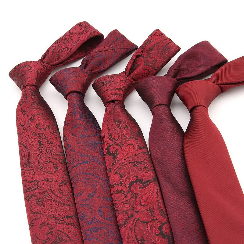 

Red necktie men's formal tie neckwear fashion wedding high-density material