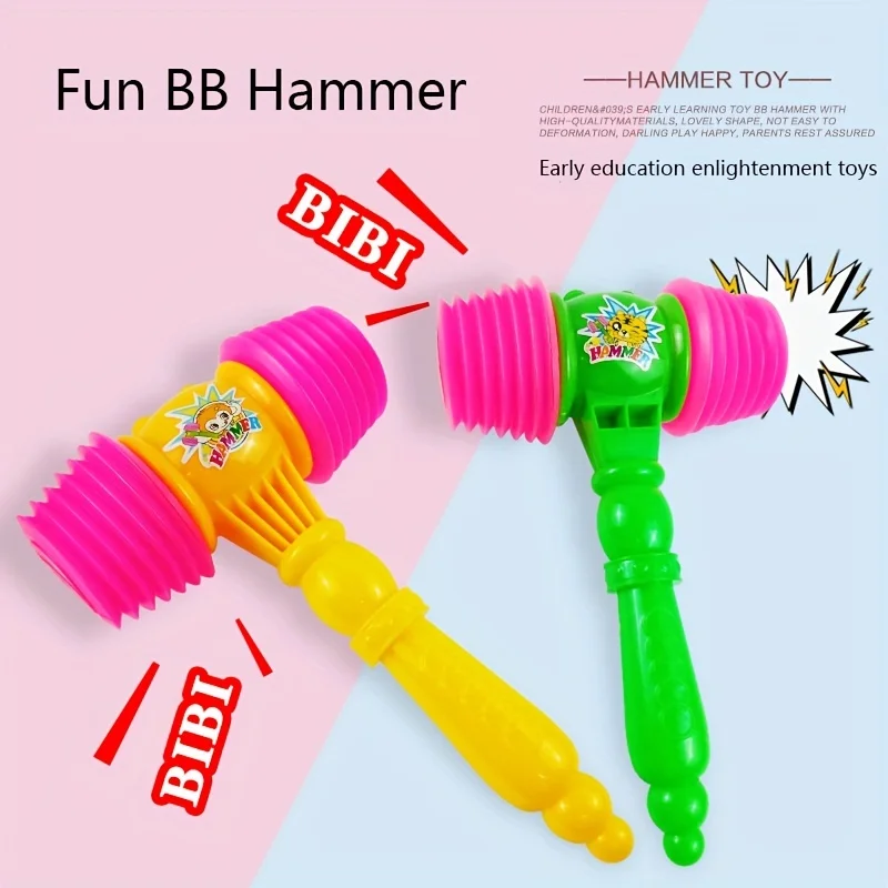 

New Unique Toys Cute Shape Large BB Hammer Fun Knocking Hammer Early Learning Funny Sound Hammer Children's Educational Toys