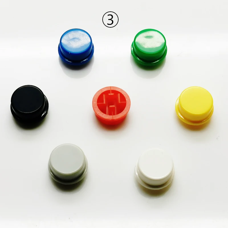 20Sets 12X12mm H=9/9.8/10/16.8mmTact Switch With Plastic Caps Momentary Tactile 4PIN SMT DIP Push Button Switch Micro Key Button