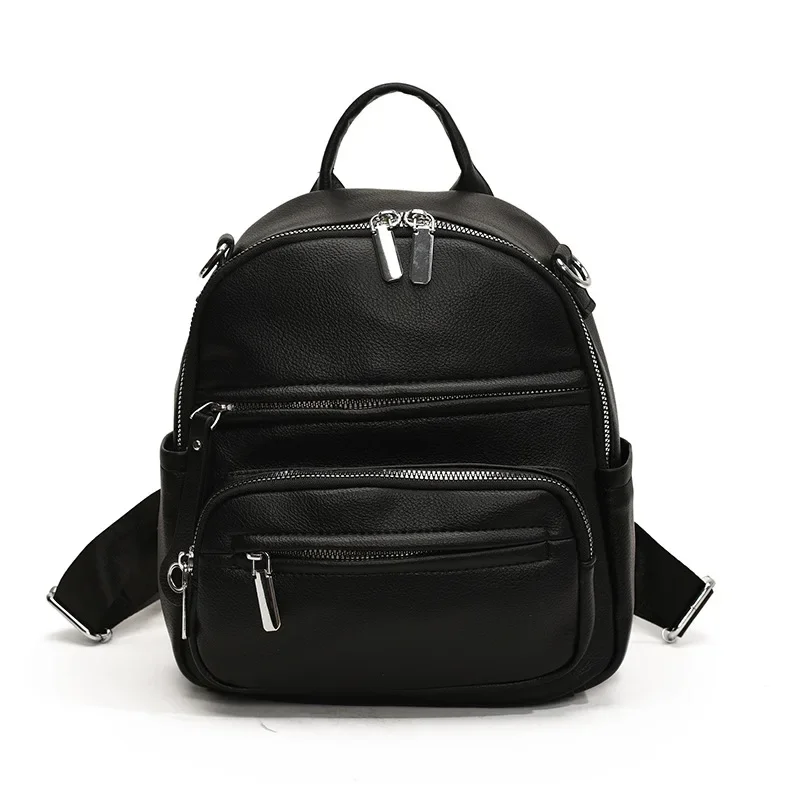 

Luxury Leather Women Backpack New Casual Zip Lady Large Capacity Travel Backpack Girls Female Leather Knapsack Bags for Woman