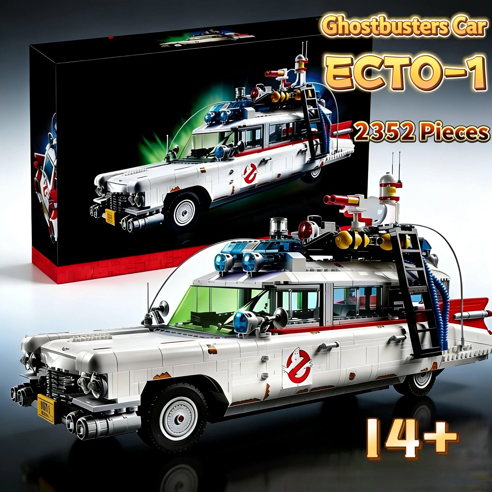 NUEVO Set de Construcción de 2352 Piezas, ECTO-1 de los Cazafantasmas, Vehículo Creativo 10274, Rompecabezas de Bloques, Modelo de Coche de Juguete, Regalo de Navidad, Cumpleaños o Festividades