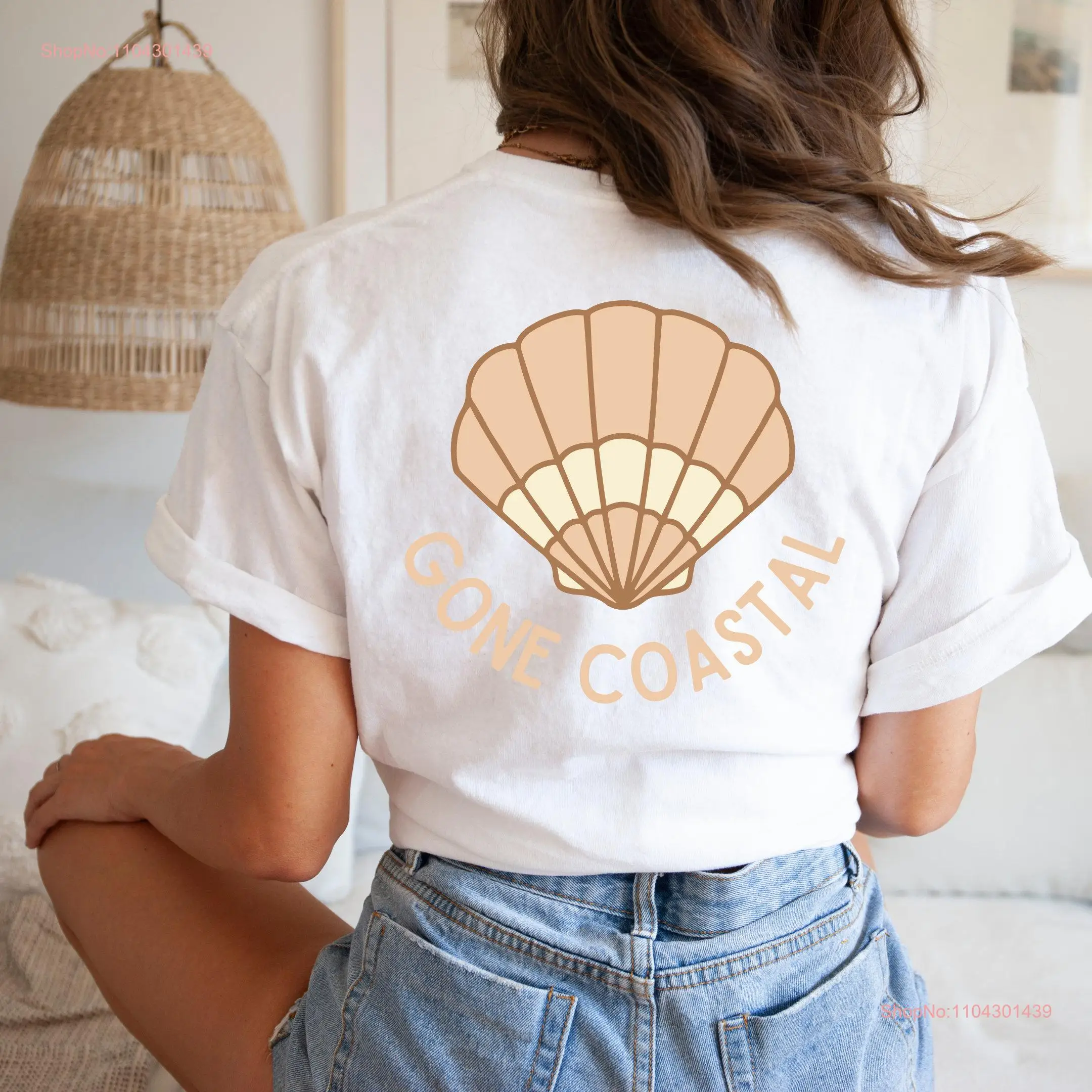 Gone Coastal Women's Shell T Shirt long or short sleeves