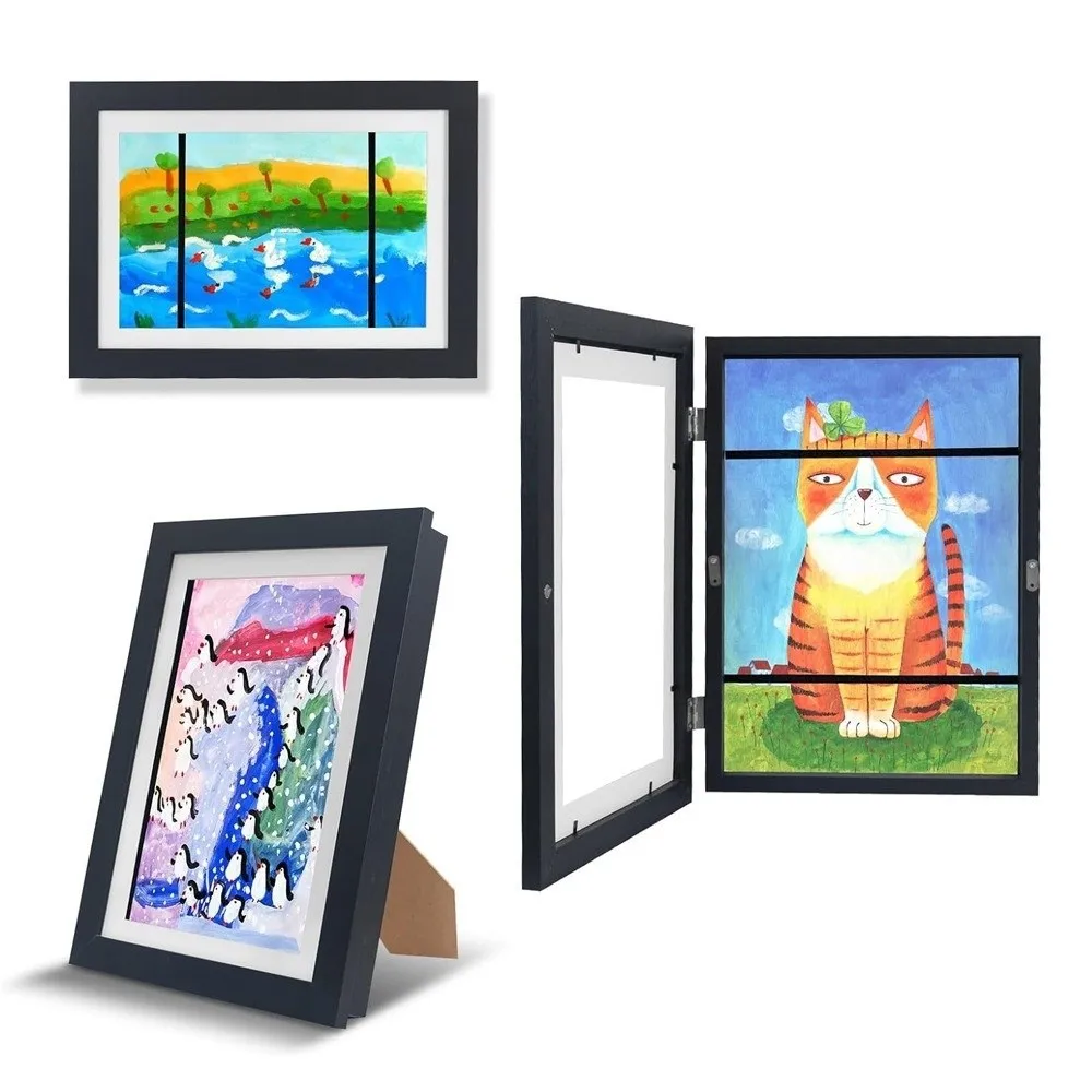 Front Opening And Changeable Art Frames Flip Mechanism Magnetic Design Magnetic Photo Frame Changeable Display DIY Frame