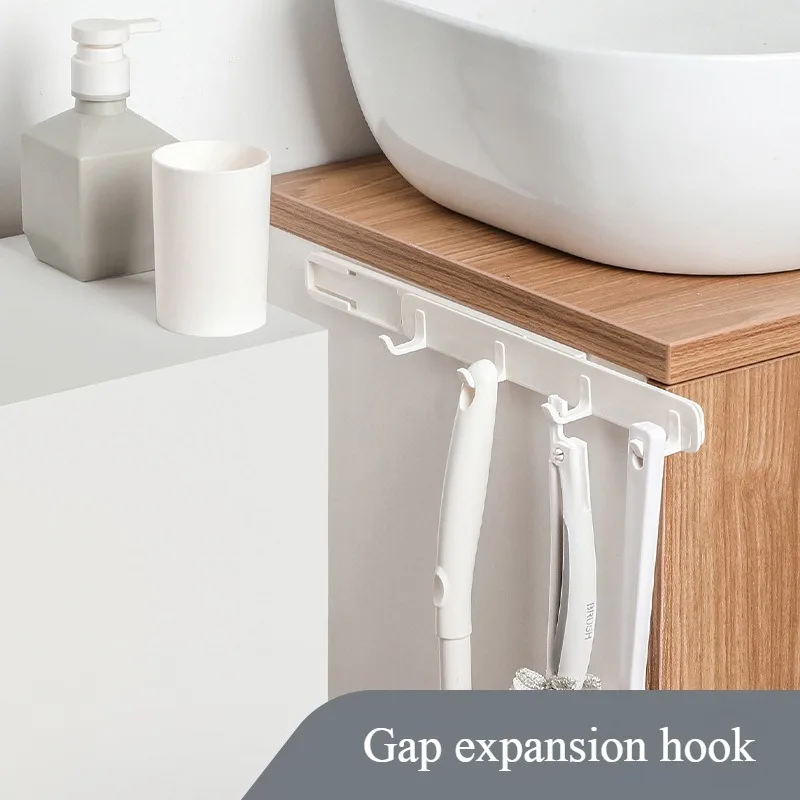 

Gap Expasion Hook Kitchen Multifunctional Row Hook Can Move Left and Right Home Organization and Storage Bathroom Accessories