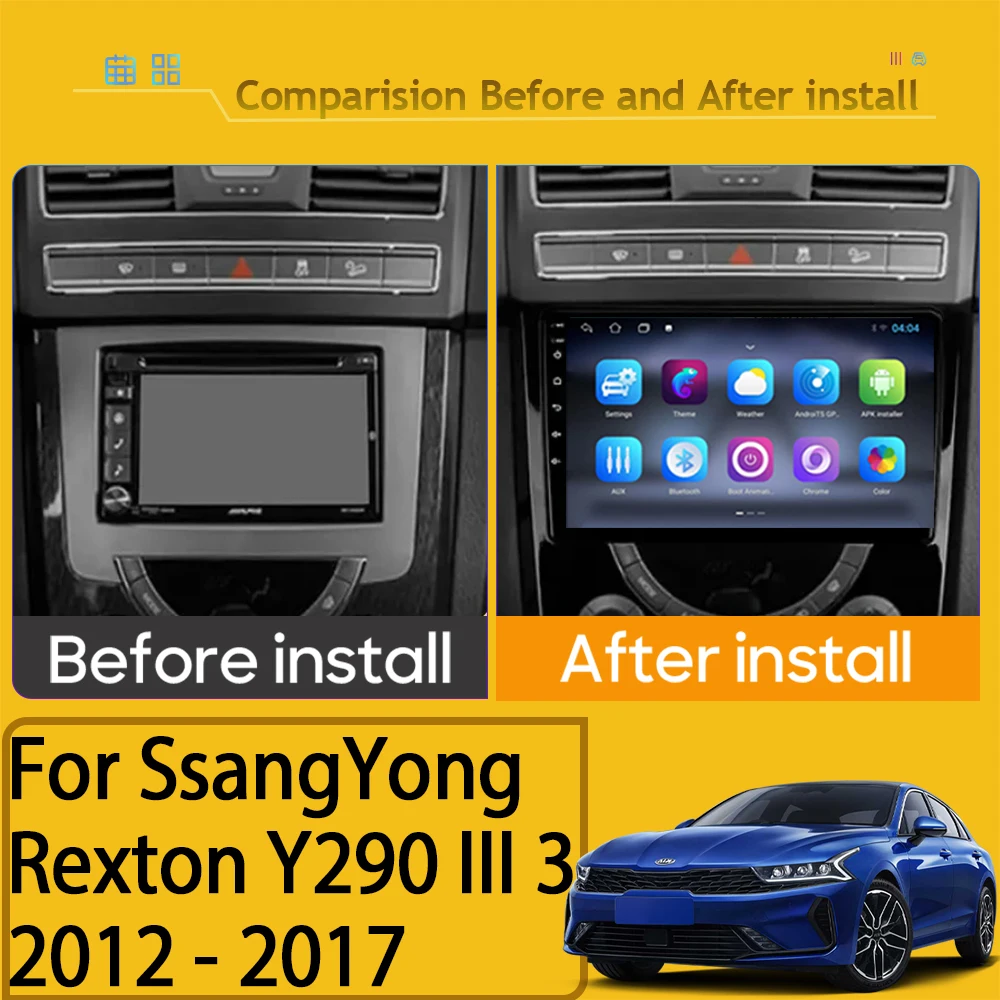 Car Android For SsangYong Rexton Y290 III 3 2012 - 2017 Auto Radio Multimedia Player Stereo Video Touchscreen Navigation No 2din