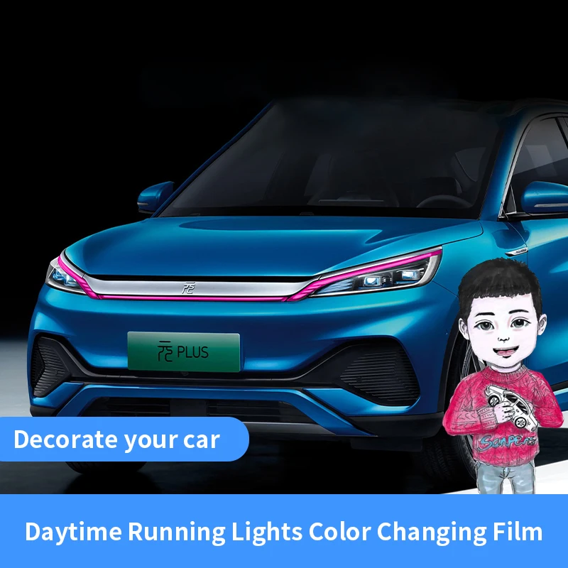 Car Light Color Change Film Car Light Film Car Light Eyebrow Sticker Decoration Modification For Byd Atto 3 2022 Car Accessories