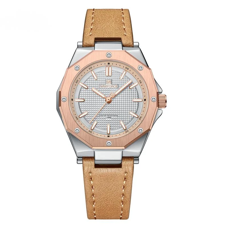 Quartz Horloge Vrouwen Luxe Horloge Eenvoudige Elegante Lichtgevende Waterdichte Klok Glow Lederen Band Dameshorloj Mujer Nf5026