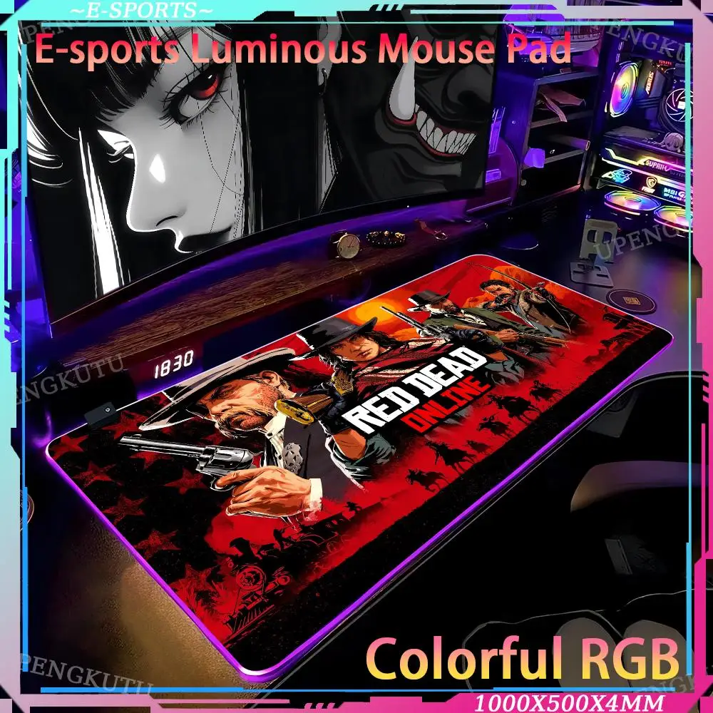 Red Dead Redemption Desktop protection Mouse Pad Gaming keyboard pad Gaming accessories RGB Rubber non-slip pad game mouse pad