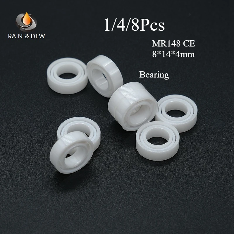 

1/4/8 шт. MR148CE керамический шариковый белый подшипник полный ZrO2 8x14x4 мм ABEC-9 ZRO2 циркониевый миниатюрный циркониевый керамический подшипник