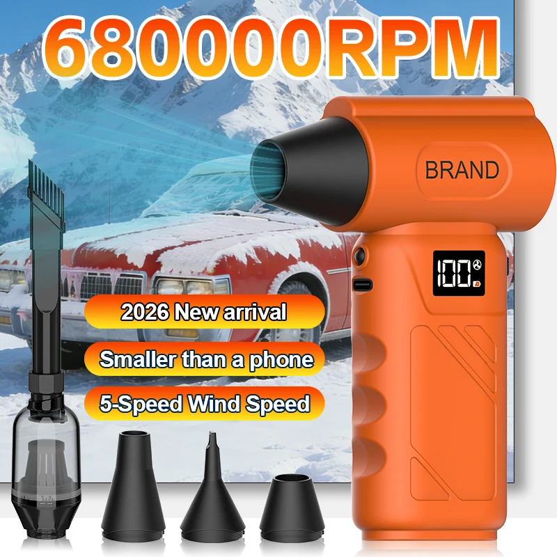 

Высокоскоростной мини-турбинный вентилятор 680000 об/мин ​ ​ Беспроводной пылесос с бесщеточным двигателем, USB-зарядка, мощный воздуходув для удаления пыли