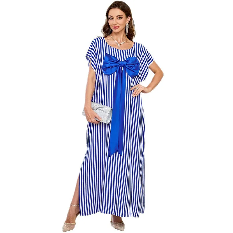 Boho Women's New Cotton Bow Vacation Beach Dress Sun Protection Loose Large Size Robe Bikini Blouse Dresses For Women Vestidos