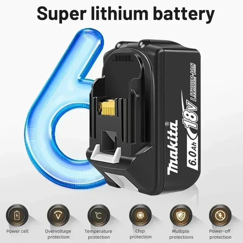 Makita 18V LXT 6.0Ah Original Rechargeable Battery BL1860 BL1850 BL1840 BL1830B Replacement Power Tool Battery