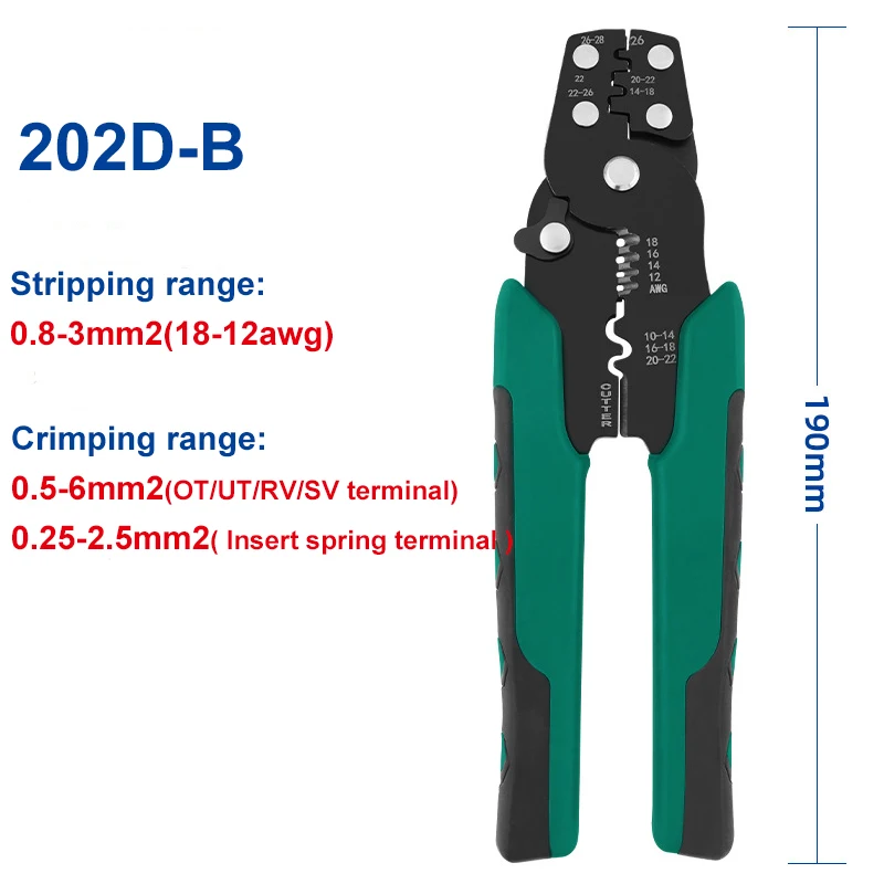 Multifunctional Crimping Pliers Bare Terminal Plug Crimper Cutting stripping Cold Pressing Plier