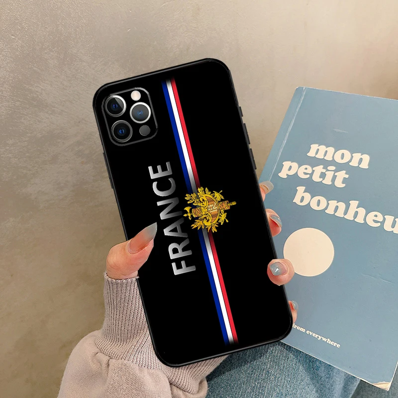 حافظة علم فرنسا لهاتف آيفون 17 Air 13 16 15 11 12 14 Pro Max 13 mini XR 15 16 Plus 16e غطاء خلفي شل