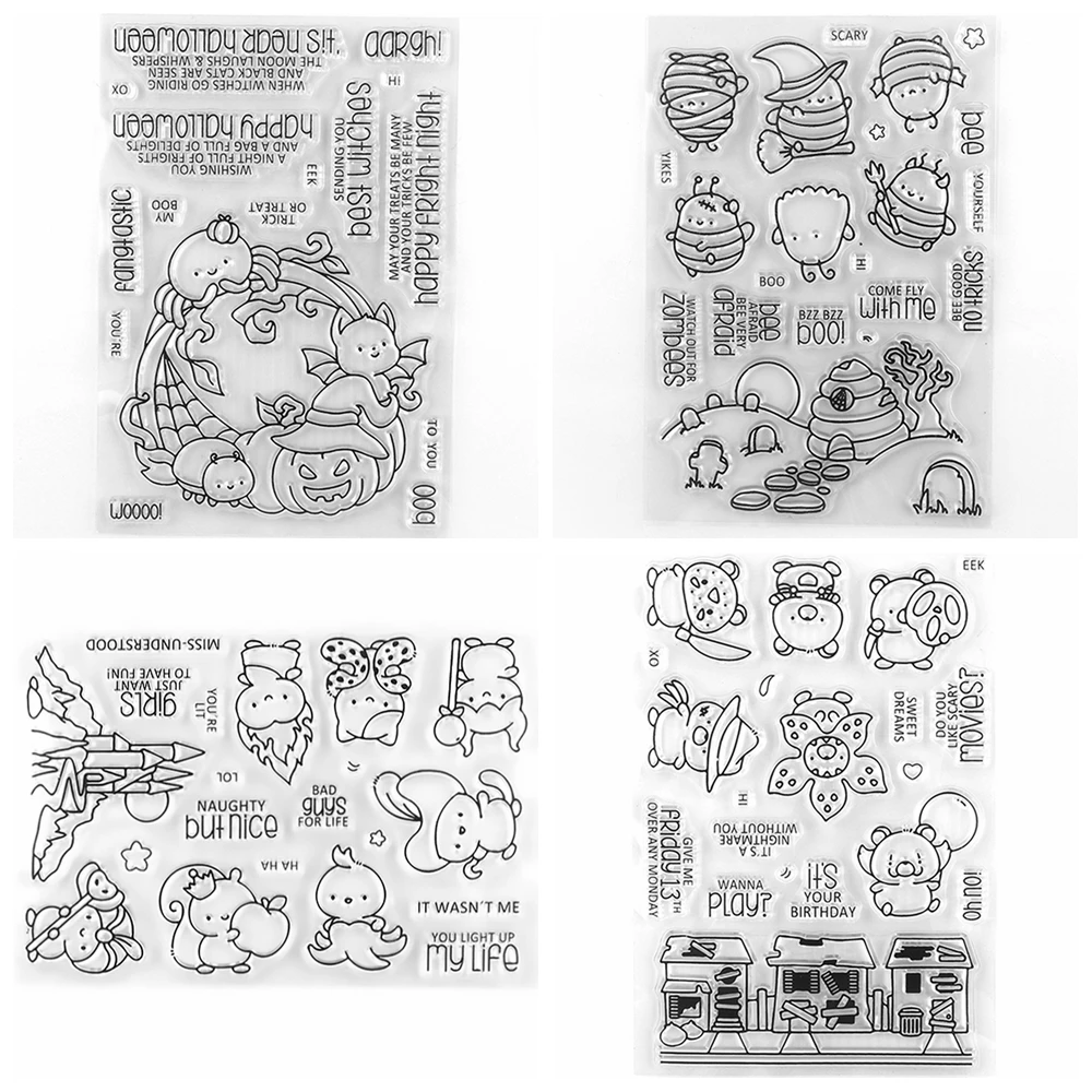 Bee Afraid Stamps and Cutting Dies Scare Bears Clear Stamps For DIY Scrapbooking Decoration Paper Craft Album Card Making