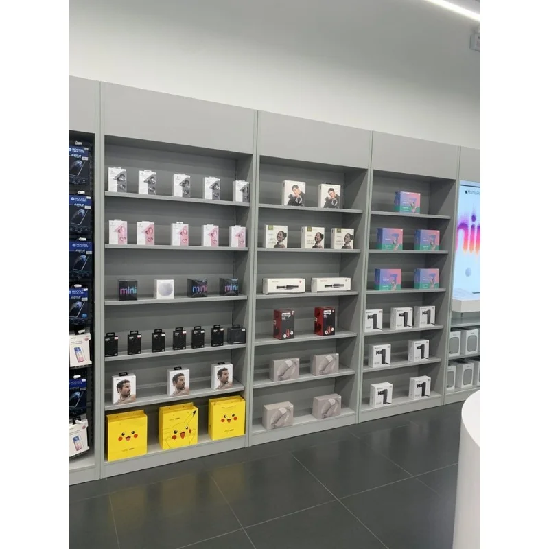 Custom, Custom Electronic Store Display Showcase Cell Phone Accessory Wall Cabinets Display Rack Mobile Phone Store Furniture