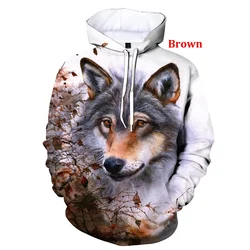 Sudadera con capucha para hombre y mujer, Jersey deportivo de manga larga con estampado 3D de Lobo, Unisex, novedad de primavera y otoño