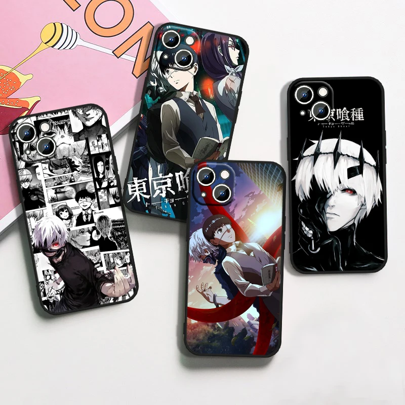 T-tokyo G-ghoul Cool Anime For Apple iPhone 15 14 13 12 Mini 11 XS XR X 8 7 Pro Max Plus Soft Silicone Black Phone Case