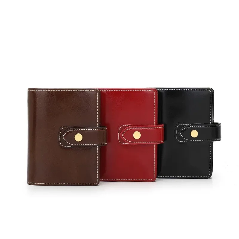 YIWI M5 Genuine Leather Regular A8 Rings Planner 5-hole Mini Size Notebook with big Rings Organizer Journey Diary