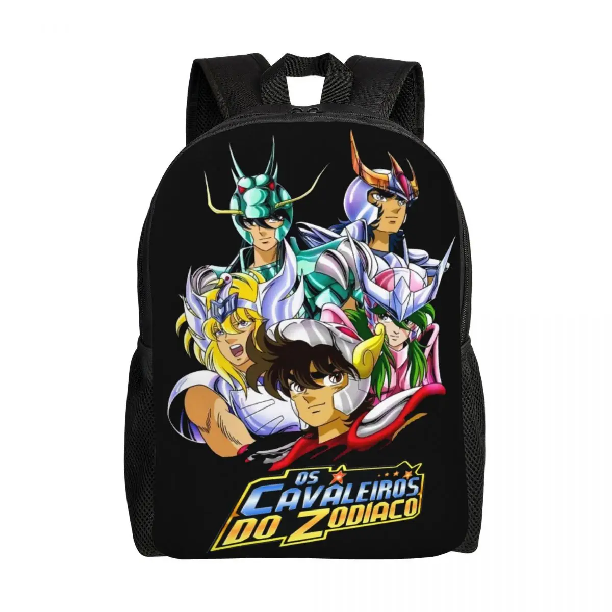 Customized Saint Seiya Knights Of The Zodiac Travel Backpack School Computer Bookbag Cartoon Manga College Student Daypack Bags