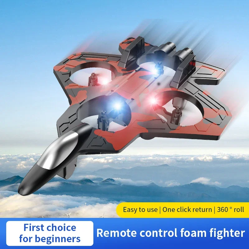 6ch Rc Airplane Remote Control Fix-wing Headless Mode Emergency Stop Rotating Foam Aircraft Anti-drop Stunt Flying Toy Gift