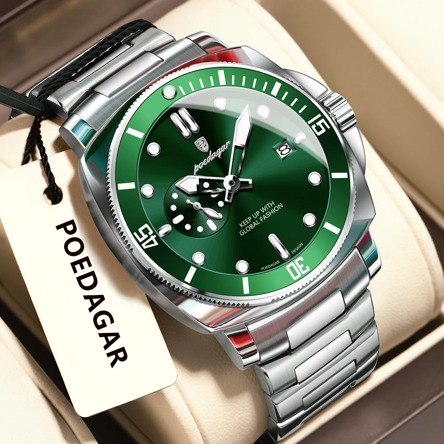 Men's Trendy Waterproof Quartz Watch with Luminous Features