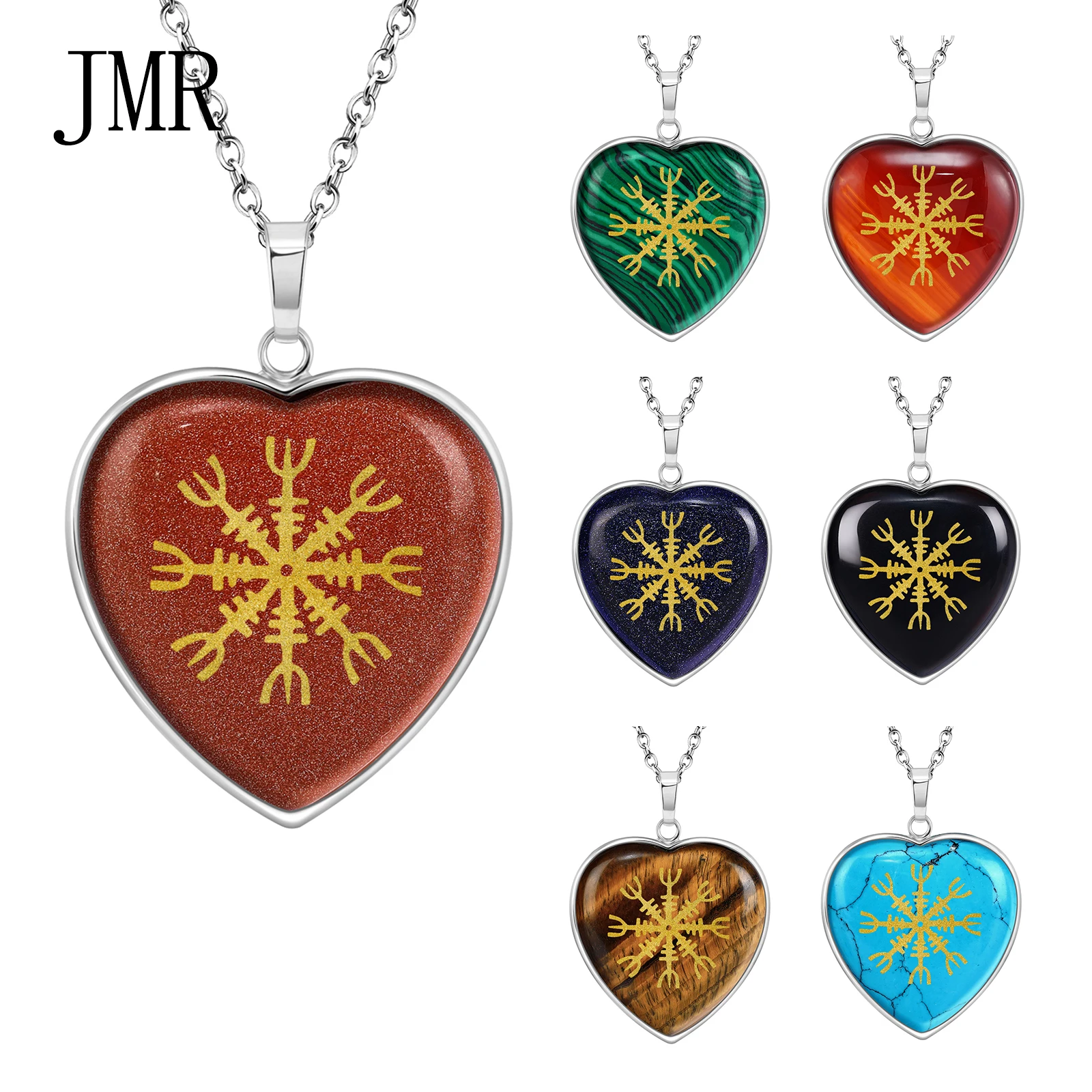 

Aegishjalmur Pendant Necklace Helm of Awe Protection Power Jewelry Viking Symbol Amulet Norse Galdrastafir Magical Stave