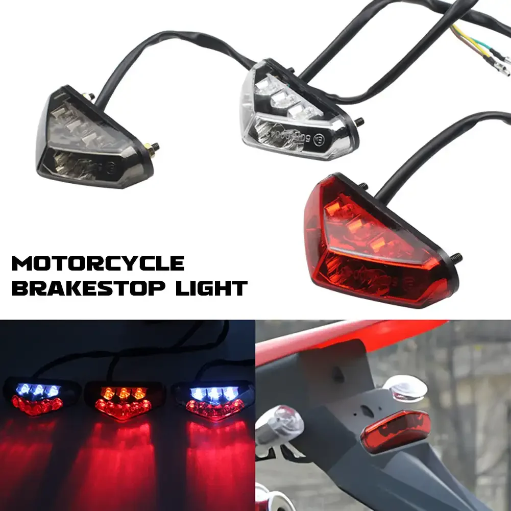 Mini Motorbike LED Tail License Light 12V Rear Brake Lamp for Pit Dirt Bike ATV Chopper Scooter Cruiser Number Plate Taillights