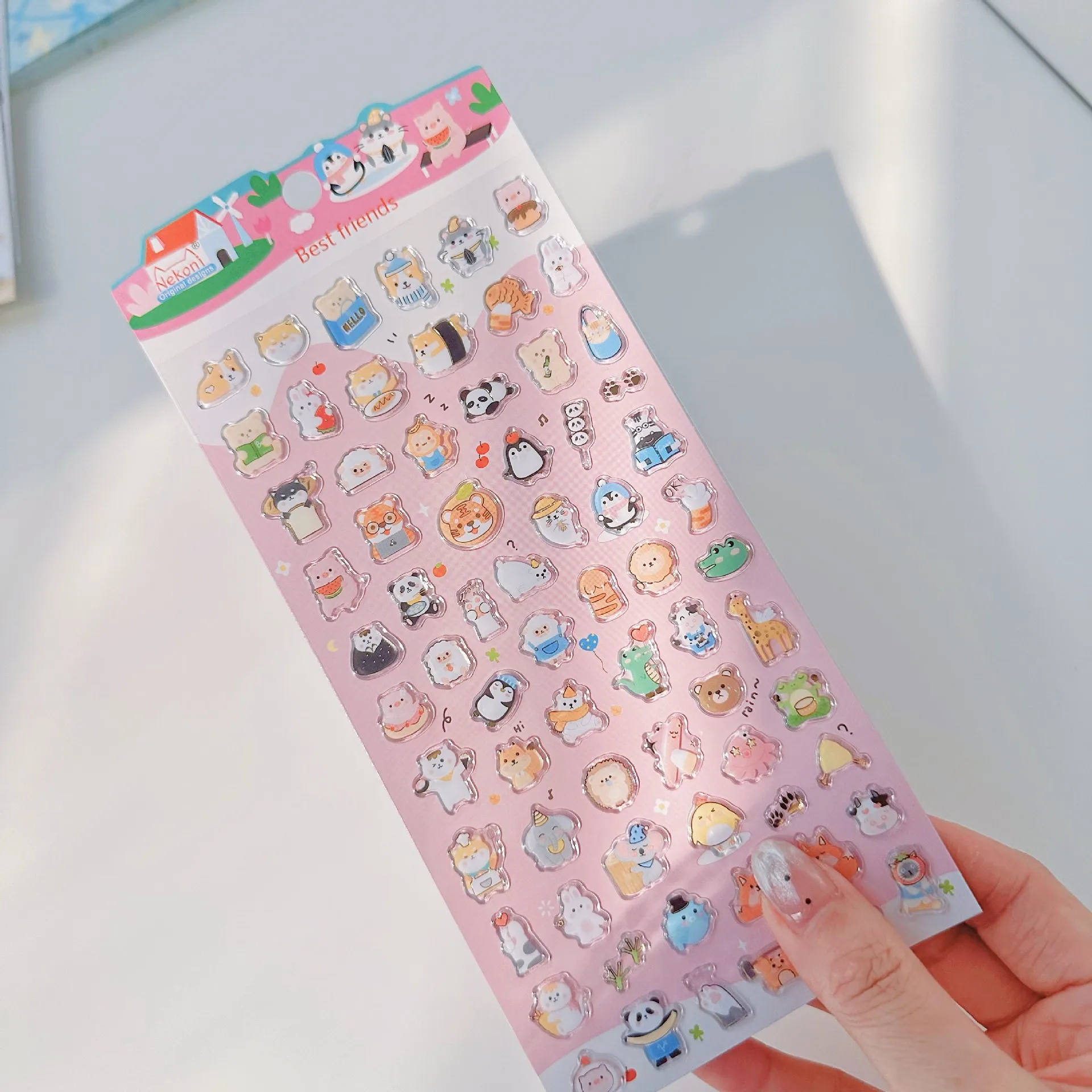 الكورية استيراد الأصلي NEKONI أفضل صديق الحيوانات التذهيب ملصقات ديكور لتزيين الغرف سكرابوكينغ Diy بها بنفسك المجلات ملصقات القرطاسية لطيف