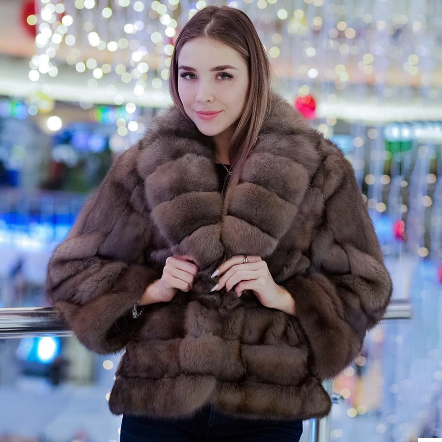 

Natrual Fox Fur Coats New Fox Jackets Lapel Cropped Fur Jackets 2024 High Quality Womens Fur Coats Real