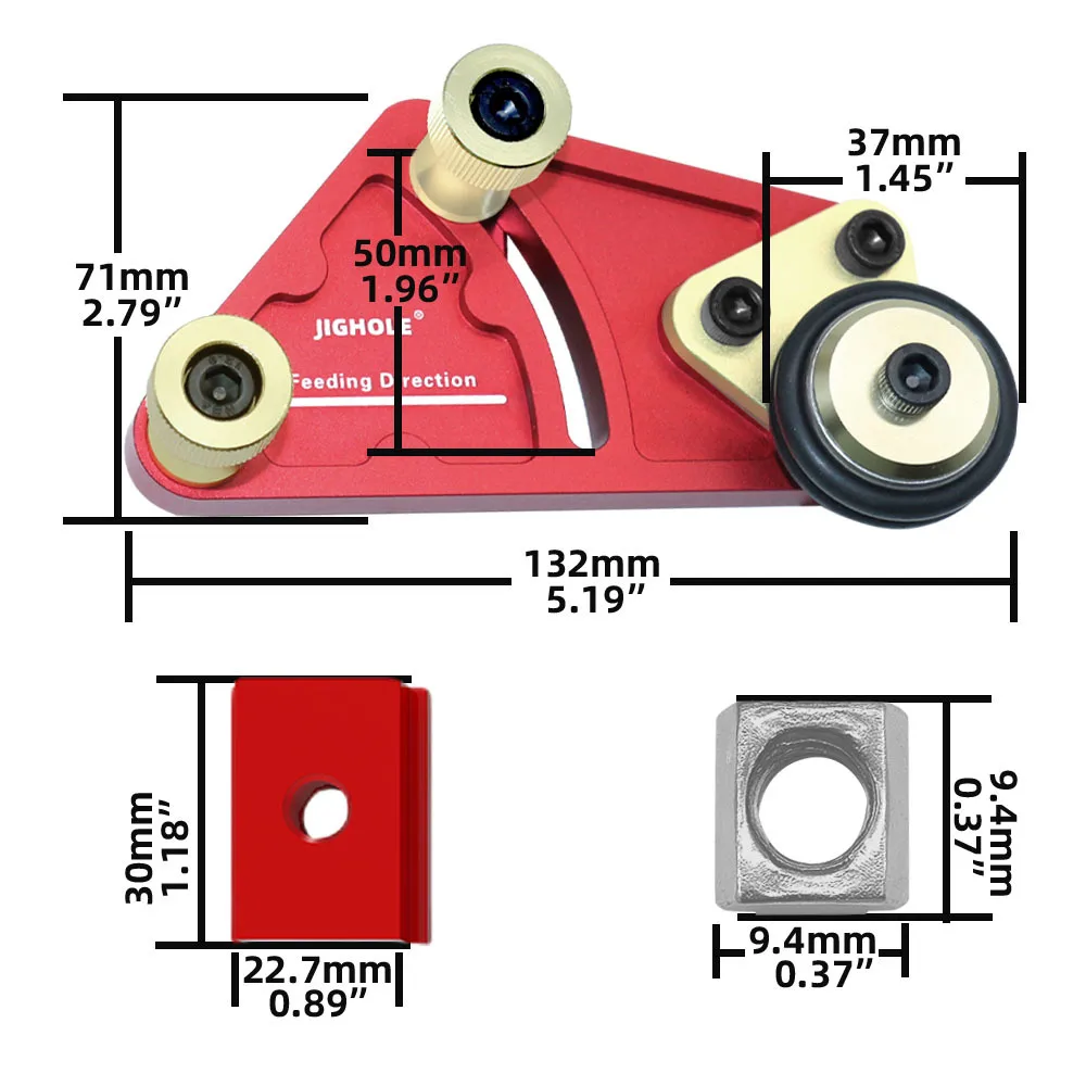 1 쌍의 클리어 컷 정밀 스톡 가이드 목공 톱 테이블 베어링 롤러 피딩 Loc 보드 안전 추진 보조 도구