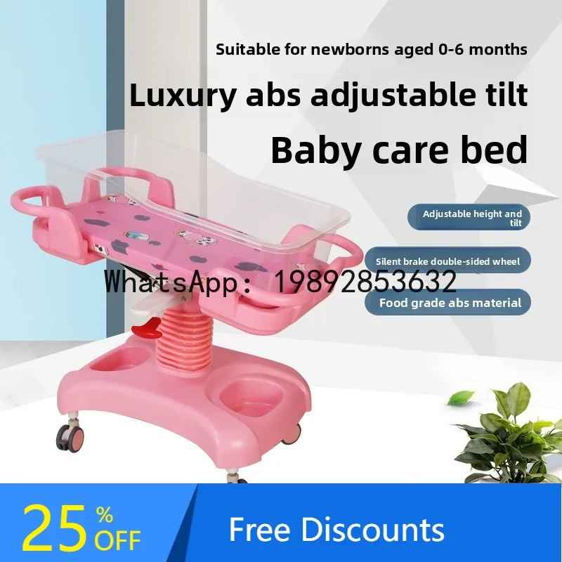 عربة أطفال قابلة للإمالة والرفع والمتحركة مع تغذية مضادة للاختناق وسرير أطفال بعجلات صامتة #1
