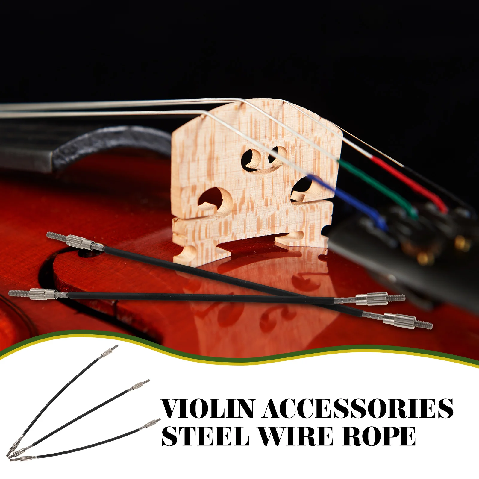 

3 Pcs Violin Tailgut 4 4 Steel Wire Cords for Tailpiece Accessories Replacement Parts Gut Strings Musical Instruments