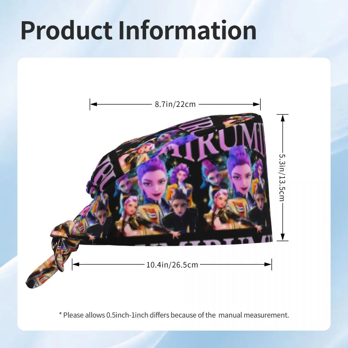 مخصص رومي Kpop شيطان هنتر هنتر هانتريكس الفتيات الدعك قبعة القبعات الجراحية النساء الرجال غرفة العمليات قبعة قبعة التمريض مختبر يعمل قبعة #5