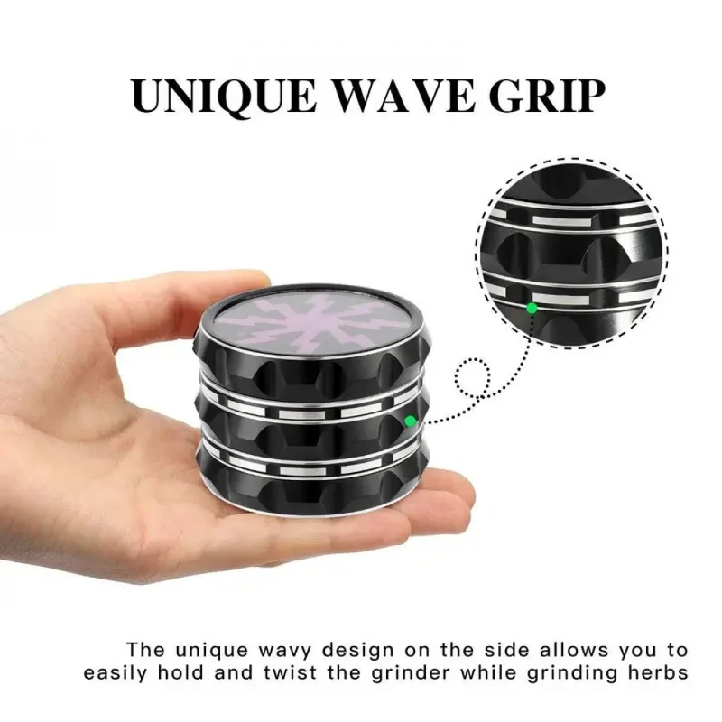 65mm Herb Grinder 4 Layers Aluminum With Clear Top Eco-friendly Spice Tobacco Mill Portable Gift