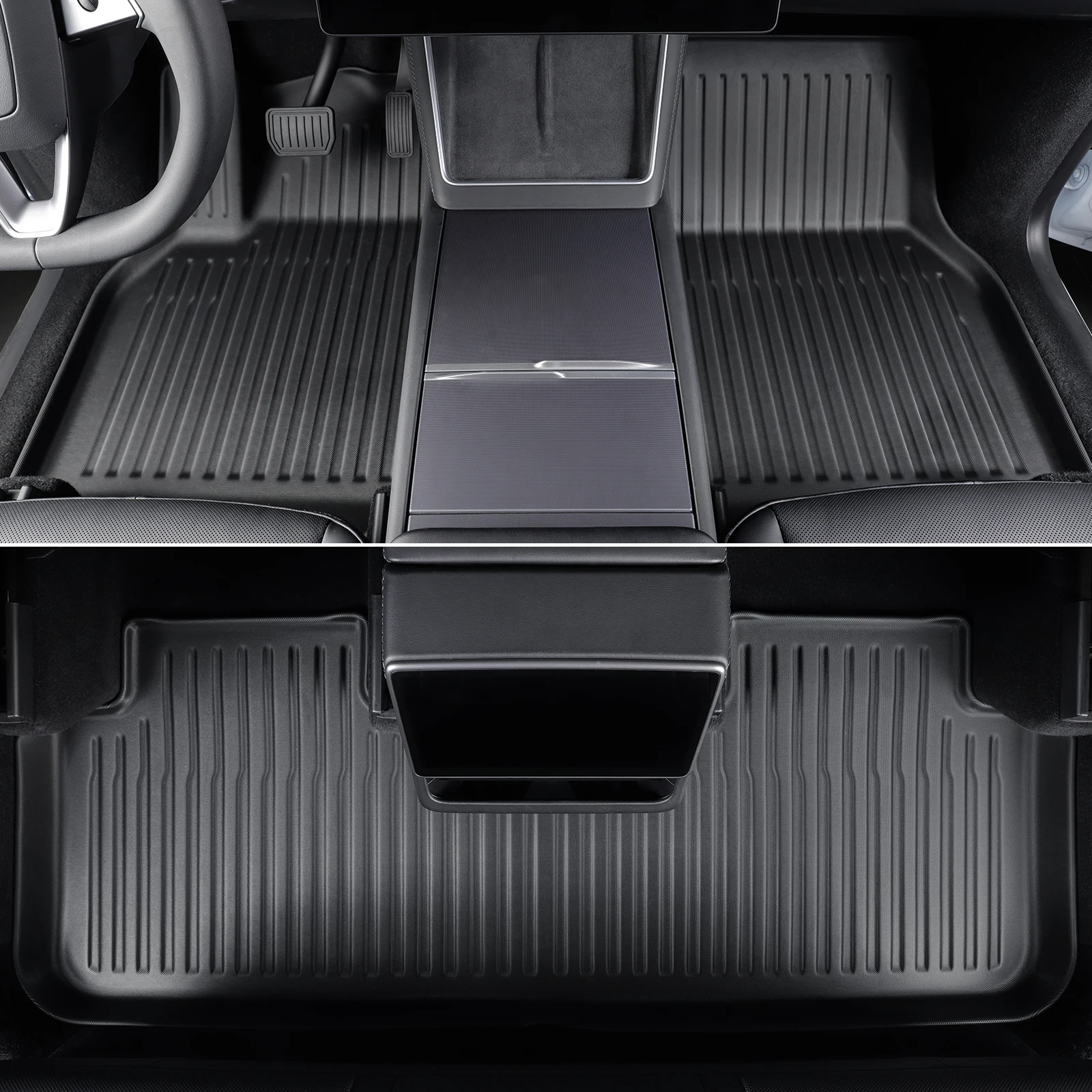 Fit hot Tesla Model Y 5seats Launch 2025 2026 Juniper LHD Car Floor Mats TPE Foot Mat With Door Sill Protective Cover Black