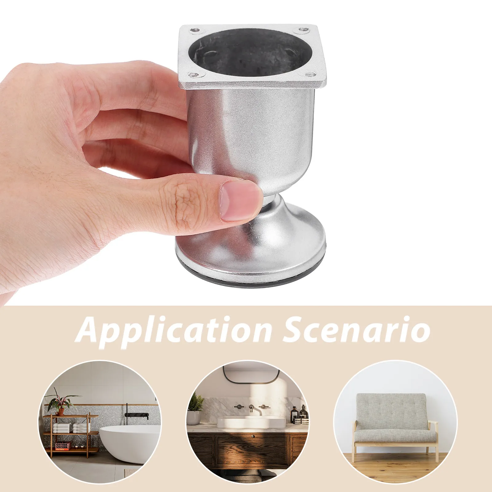 4Pcs Aluminum Alloy Sofa Legs Oval Style Sturdy Furniture Legs for Couch Dresser Nightstand Cabinet Coffee Table End Table