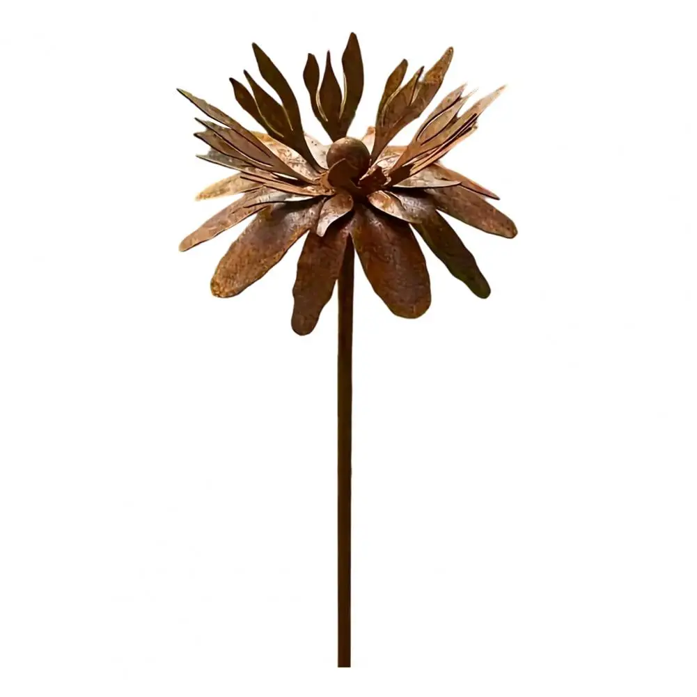 

Rusty Outdoor Daisy Flower Metal Yard Stake, Rusted Iron Art Flower Garden Decoration, Weather-Resistant Garden Ornament