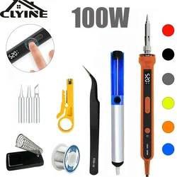 100W Digital Soldering Iron Set Kit 80W with ON/OFF Switch Adjustable Temperature LCD Welding Heater Electronic Soldering Kit