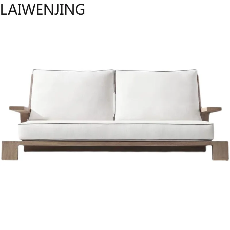 SGF Nordic outdoor sofa teak sunscreen waterproof open-air rattan chair