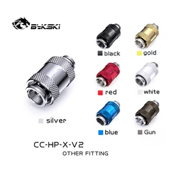 Bykski Hand Push Valve Switch G1/4 Thread Male to Famale Flat Push Type Water Stop Valve Metal Switch Cooling System Fitting