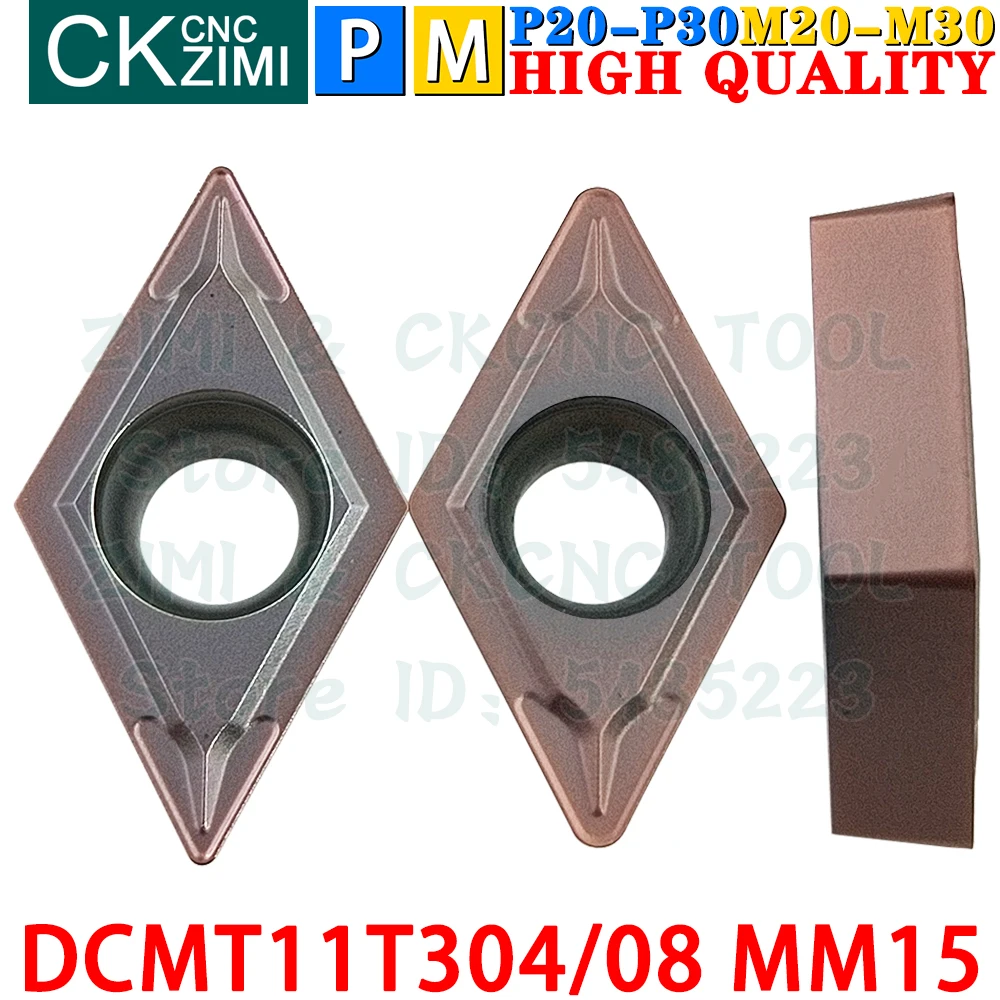 DCMT11T304 MM15 DCMT11T308 MM15 Carbide Inserts External Internal Turning Inserts Tools DCMT 11T3 CNC Metal Lathe Cutter Tools