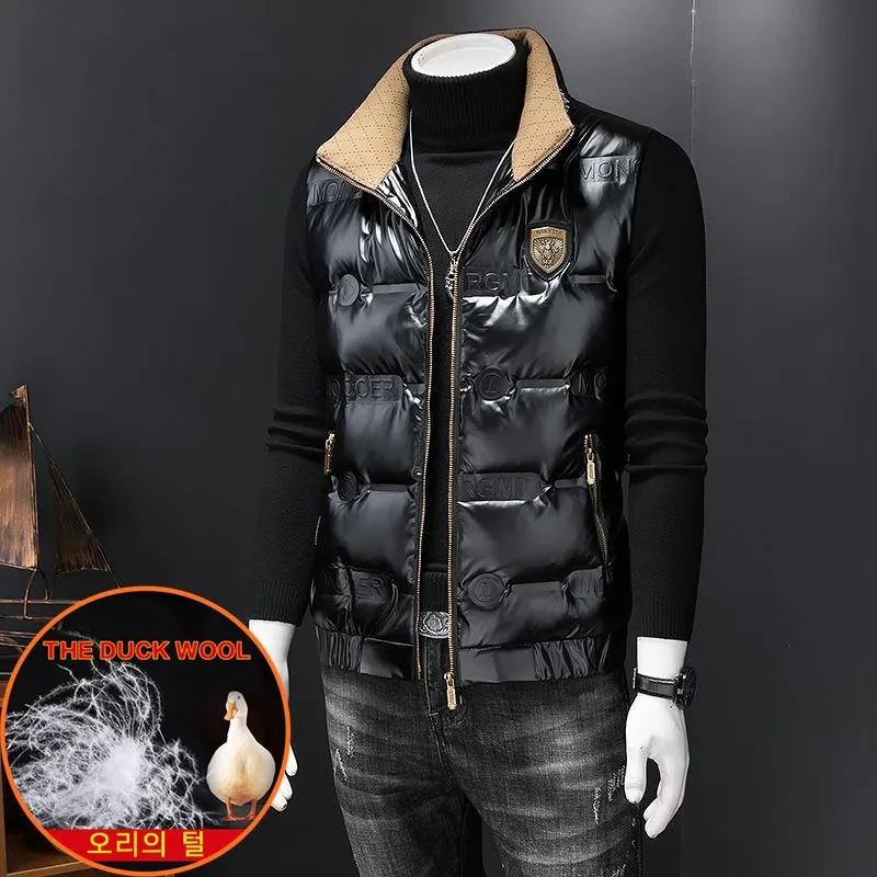 Winter Down Jacket Men's Golf Jackets Vest White Duck Down Waistcoat Zipper Windproof Waterproof Keep Warm Man Golf Coats 골프웨어