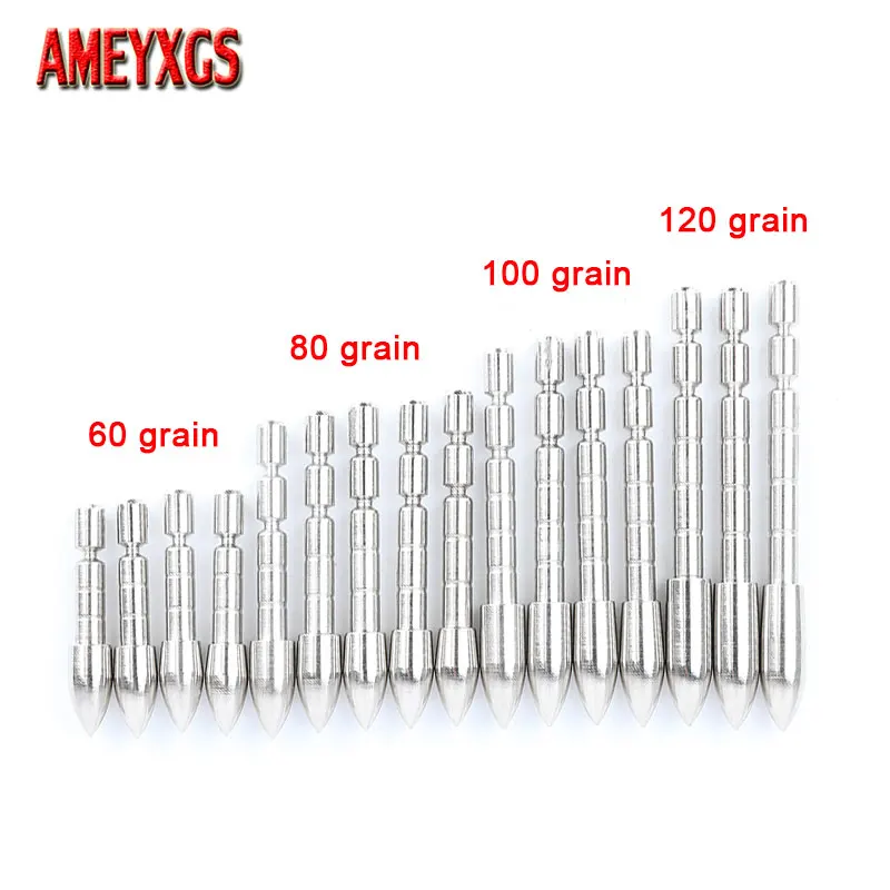 

6/12/24 pcs Archery Arrowhead Shooting Arrow Point 60/80/100/120 Grain fit ID4.2mm Arrow Shaft Bow Hunting Target Arrow Tips