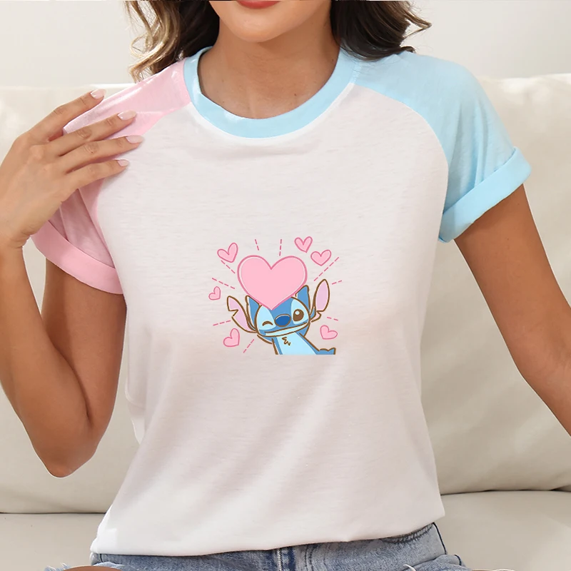 

Clothes Mickey Minnie Mouse Printed Women Funny T shirts Women Streetwear Cartoon Graphic Couple T Shirts Tees Tops Disney Lady