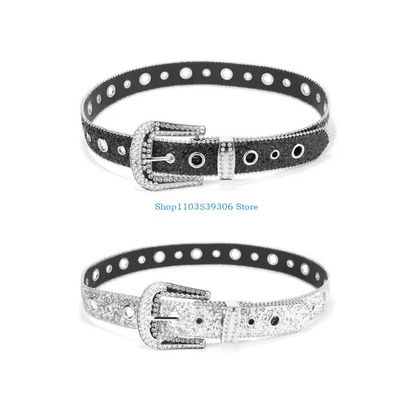 400A النمط الغربي رعاة البقر بلينغ حجر الراين مشبك حزام كامل الترتر حزام للكبار